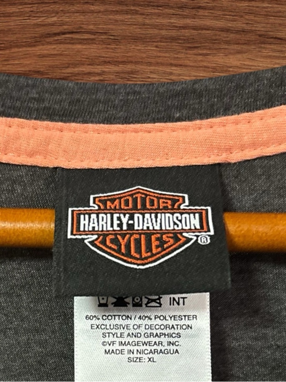 Vintage Harley-Davidson Women’s Charcoal Gray Long-Sleeve V-Neck Shirt - Picture 3 of 6